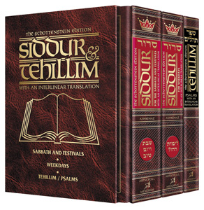 Schottenstein Siddur & Tehillim - Interlinear Translation 3 Vol Slipcased Set