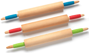 Wood Rolling Pin With Silicone Handles
