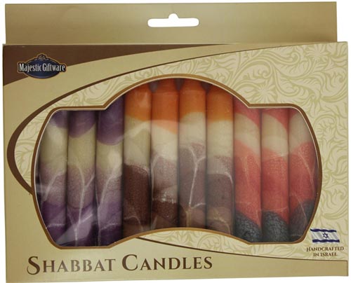 Safed Shabbat Candle - 12 Pack - Cream Mix